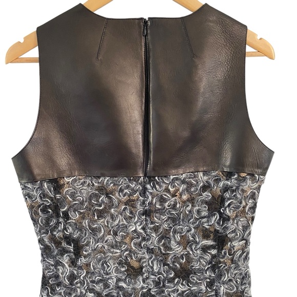 Michael Kors Italian Dress Wool Swirls Over Black Lace Silk Lining Leather Upper - Picture 9 of 14